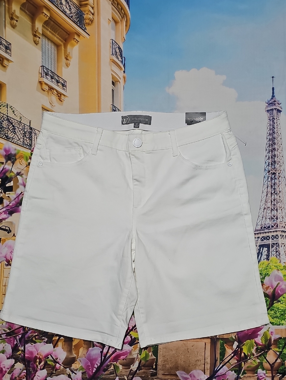 Wit & Wisdom White Denim Shorts Size 10‎ New